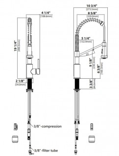 Смеситель кухонный 2 в 1 Kraus KFF-1610BB матовая латунь