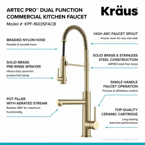 Кухонный смеситель Kraus KPF-1603SFACB бронза фото