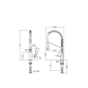 Кухонный смеситель Kraus KPF-1610MBSB металло-черный схема