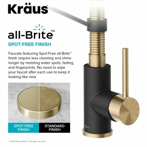 Кухонный смеситель Kraus KPF-1610SFACBMB бронза + черный мат фото