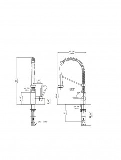 Кухонный смеситель Kraus KPF-1610SFACBMB бронза + черный мат схема