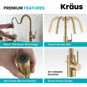 Кухонный смеситель Kraus KPF-2620BB бронза фото