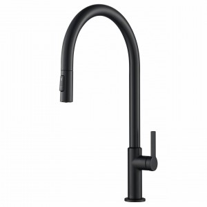 Кухонный смеситель Kraus KPF-2821MB черный матовый фото