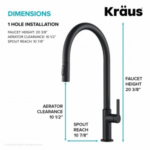 Кухонный смеситель Kraus KPF-2821MB черный матовый фото