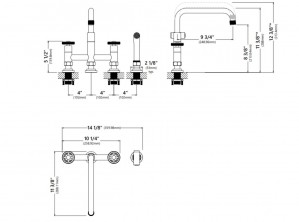 Кухонный смеситель Kraus KPF-3125MBGRCC черный схема