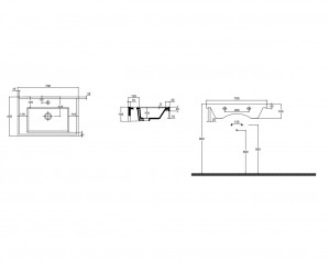 Умывальник накладной Quarter Bath New Line 70х45 белый 70LN21070