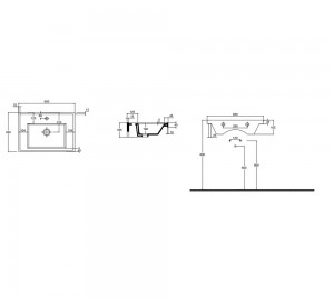 Умывальник накладной Quarter Bath New Line 65х45 белый 70LN21065