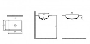 Умывальник встроенный Quarter Bath Single 53x39 белый 70SP25053.00.2.3.01