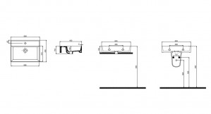 Умывальник подвесной Quarter Bath Cross Line 60x45 белый 70CL23060.00.1.3.01