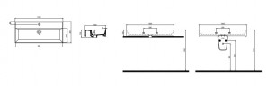 Умывальник подвесной Quarter Bath Cross Line 100x45 белый 72CL23100.00.1.3.01