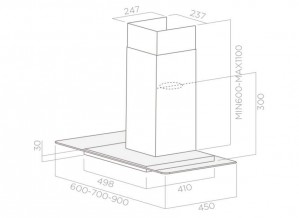 Вытяжка Elica FLAT GLASS IX A/90 схема