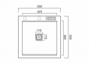 Кухонная мойка 50*50 нержавейка Platinum Handmade с подставкой для ножей SP000040745