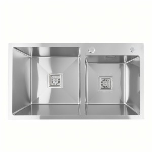 Кухонная мойка нержавеющая Platinum Handmade HDB 80*45 мм на две чаши SP000039679