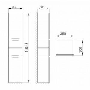 Пенал Sanwerk ALESSA AIR 35 сірий R, K (MV0000370) схема