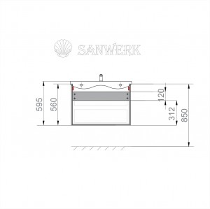 Тумба Sanwerk FOREVA AIR 101 белый с умывальником Емма (MV0000820) фото