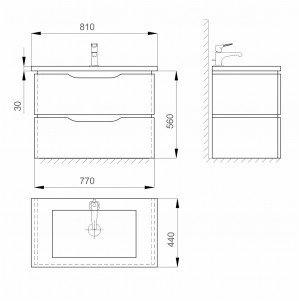 Тумба Sanwerk ALESSA AIR 80 белый с умывальником Idea 2.0 (MV0000872) фото