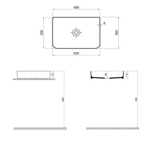 Тумба Sanwerk LIGA 60 вст. мессина с ТОП панелью и умывальником RAPID 50x35 (MV0000905) схема