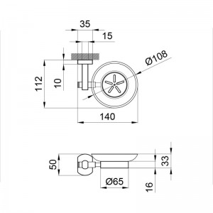 Мыльница Qtap Liberty настенная QTLIBORO1159 Gold