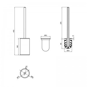 Ёршик напольный Qtap Liberty QTLIBCRM11571 Chrome