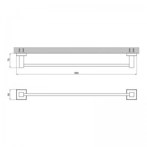 Держатель для полотенца Qtap Crow 590 мм QTDRZAK7201103B Black