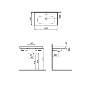 Умывальник Sanwerk Basics 100 (UV0000145) схема