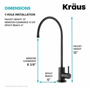 Смеситель кухонный 2 в 1 Kraus FF-100MB черный мат фото