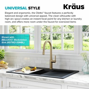 Смеситель кухонный Kraus KPF-2820SFACB бронза шампань фото