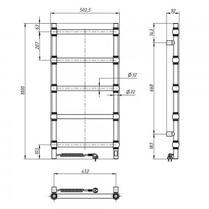 Полотенцесушитель электрический Navin Retro 500х1000 Sensor таймер бронза схема