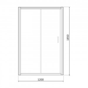 Душевые двери раздвижные RJ 120RZ080 120x185 cм прозрачное стекло 6 мм интерьер
