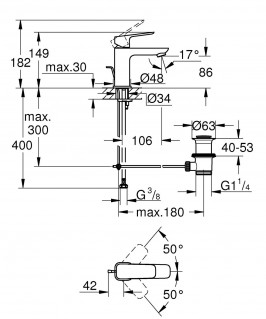 Смеситель для умывальника Grohe Cubeo S-Size 1016942430 черный мат