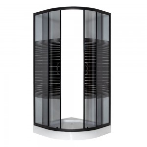 Душова кабіна VIVIA 091 Black s line JK New 90*90*191 мілкий піддон фото