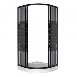 Душова кабіна VIVIA 091 Black s line JK New 90*90*191 мілкий піддон фото