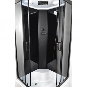 Гідромасажний бокс Vivia Nero 95 RC 90x90 см глибокий піддон фото