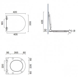 Унитаз подвесной Catalano ZERO NF 46 0111460001+0151200001 35*46 см rimless с сиденьем SLIM фото