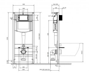 Инсталяционная система Cersanit SYSTEM 50 пневматика K97-523 схема