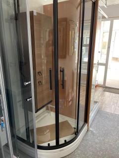 Душевая кабина Aquanil ALONZA BLACK стекло прозрачное профиль черный 90х90х190 см фото