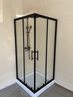 Душевая кабина Aquanil UNIMAR BLACK стекло прозрачное профиль черный 120x90x190 см фото
