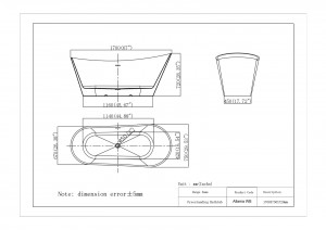 Ванна отдельностоящая Insana Allama WB 170 x 75 x 72 см А0058048 схема