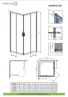 Душова кабіна Radaway Alienta Chrome D прямокутна 800х900х1900 прозоре скло 10258090-01-01