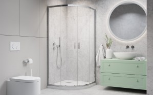 Душова кабіна Radaway Alienta Chrome A напівкругла 800х800х1900 прозоре скло 10228080-01-01