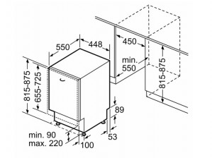 Посудомоечная машина встраиваемая Bosch SPV2IKX01K 45 см схема