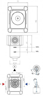 Встроенный однорычажный смеситель Bruma Leaf 167 120 1CR Cromado с 1 выходом схема
