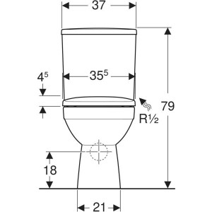 Унитаз-компакт Geberit SELNOVA SQUARE 503.086.00.1 Rimfree сиденье Soft-close гориз. выпуск ниж. подвод схема