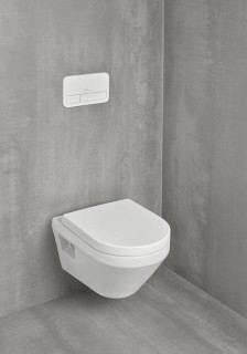 Унитаз подвесной Villeroy&Boch Architectura 5684CL01 Rimless TwistFlush с крышкой 
Soft-close 53x37 cм белый глянец фото