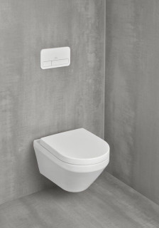 Унитаз подвесной Villeroy&Boch Architectura 4694CL01 Rimless  TwistFlush с крышкой Soft-close 53x37 cv белый глянец фото