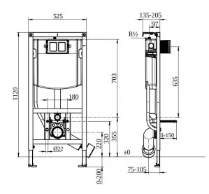 Инсталляция для унитаза Villeroy&Boch ViConnect 92242700 схема