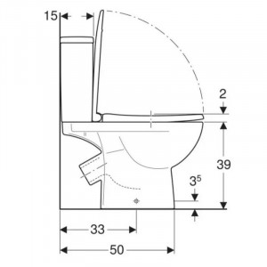 Унитаз-компакт Kolo Status 2397050UA косой выпуск нижний подвод сиденье полипропилен схема