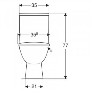 Унитаз-компакт Kolo Status 2397050UA косой выпуск нижний подвод сиденье полипропилен схема