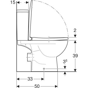 Унитаз-компакт Kolo Status 2397250UA гориз. выпуск нижний подвод сиденье полипропилен схема