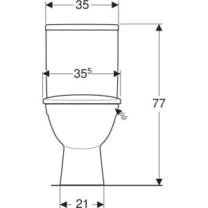 Унитаз-компакт Kolo Status 2397250UA гориз. выпуск нижний подвод сиденье полипропилен схема
